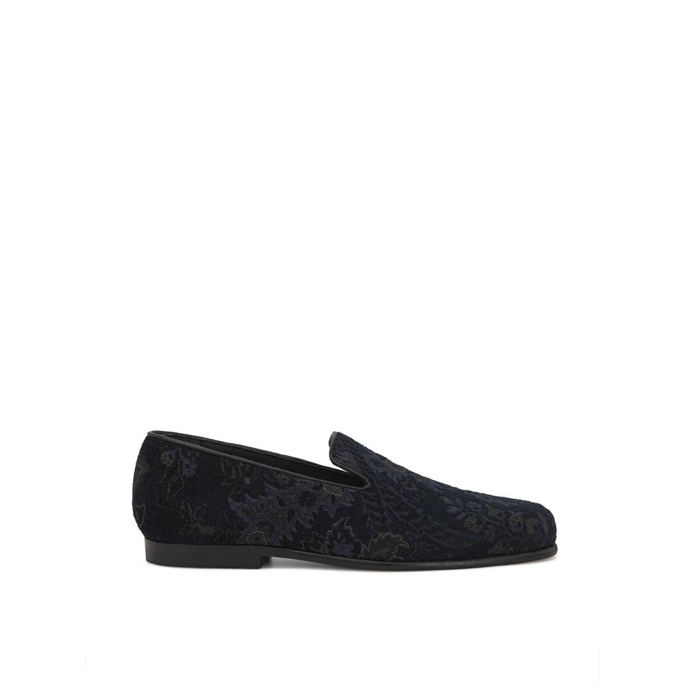 Etro Blue Leather Slip-On Loafer -   -  Etro.