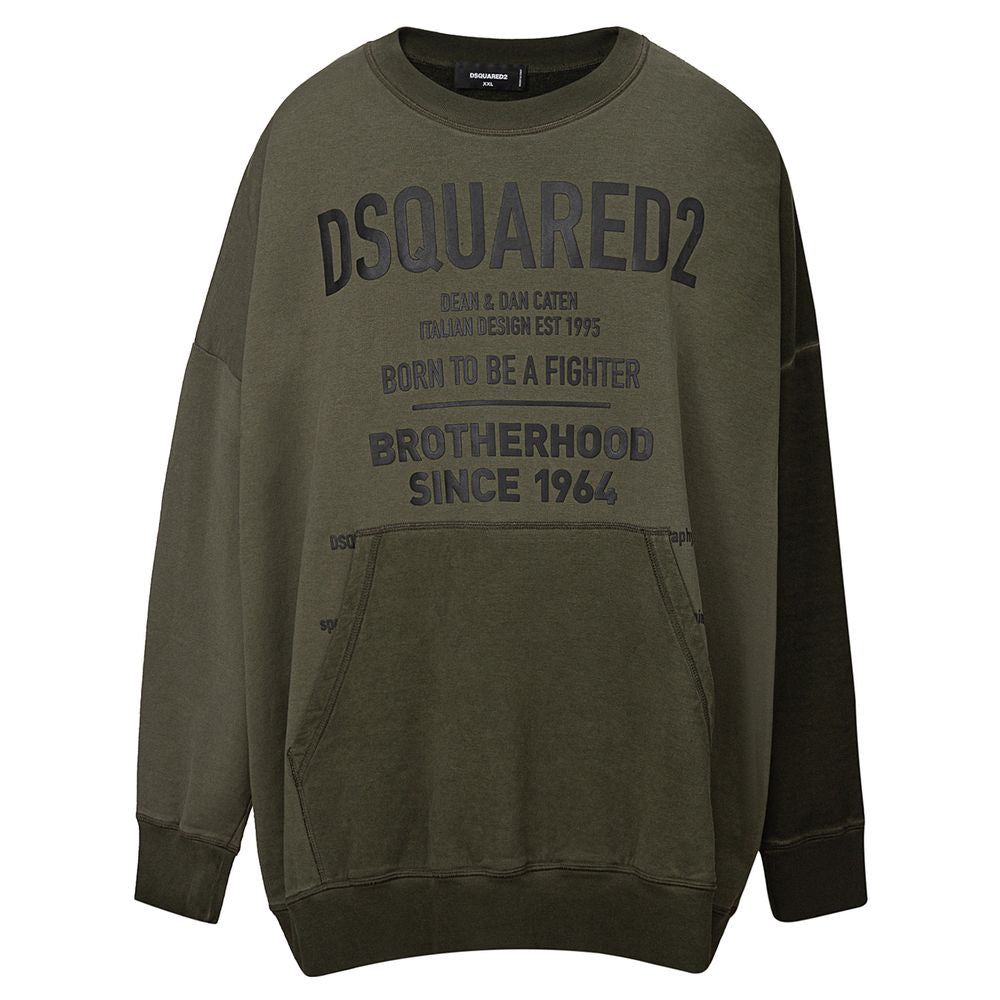 DsquaredΒ² Green Cotton Hoody -   -  DsquaredΒ².