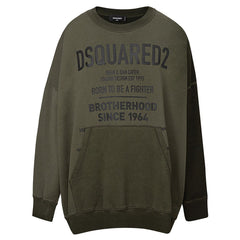 DsquaredΒ² Green Cotton Hoody -   -  DsquaredΒ².