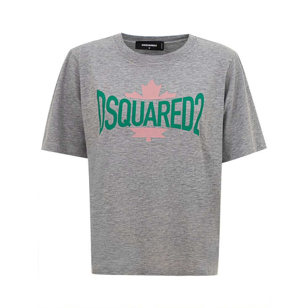 Dsquared² Chic Gray Cotton Tee for the Modern Woman -   -  Dsquared².