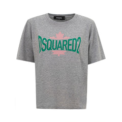 Dsquared² Chic Gray Cotton Tee for the Modern Woman -   -  Dsquared².
