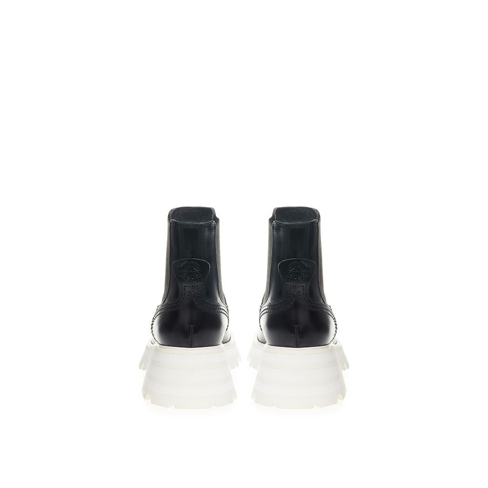 Alexander McQueen Elegant Leather Boots in Timeless Black -   -  Alexander McQueen. Alexander McQueen Elegant Leather Boots in Timeless Black -   -  Alexander McQueen.