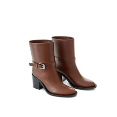 Burberry Brown Leather Boot -   -  Burberry.