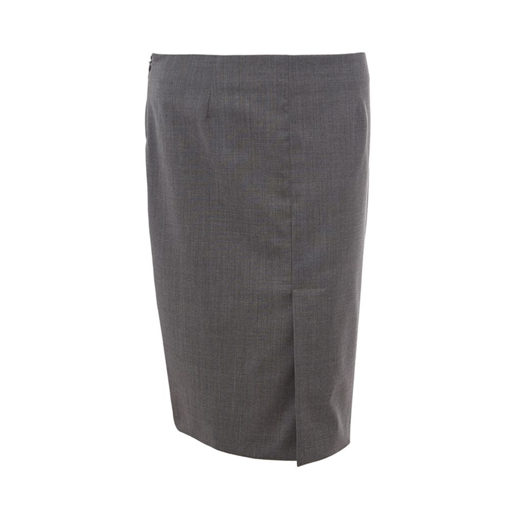 Lardini Chic Gray Wool Pencil Skirt -   -  Lardini.