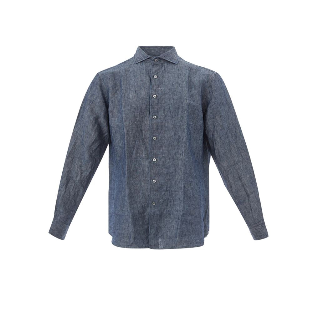 Lardini Elegant Flax Blue Shirt for Men -   -  Lardini.