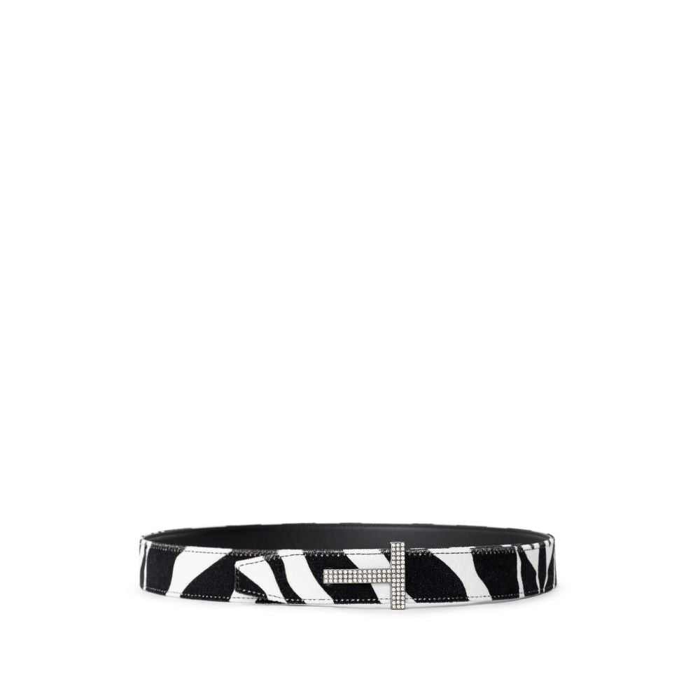 Tom Ford Black And White Leather Belt -   -  Tom Ford.