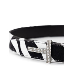 Tom Ford Black And White Leather Belt -   -  Tom Ford.