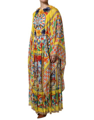 Dolce & Gabbana Multicolour Carretto Print Kaftan Twill Dress -   -  Dolce & Gabbana.