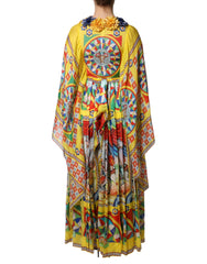 Dolce & Gabbana Multicolour Carretto Print Kaftan Twill Dress -   -  Dolce & Gabbana.