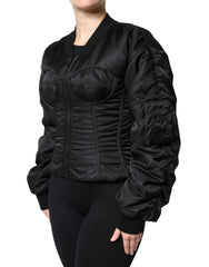Dolce & Gabbana Black Nylon Full Zip Bustier Corset Jacket -   -  Dolce & Gabbana.