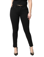 Dolce & Gabbana Black Cotton Mid Waisted Skinny Denim Jeans -   -  Dolce & Gabbana.