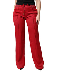 Dolce & Gabbana Red Viscose Straight Fit Pants -   -  Dolce & Gabbana.