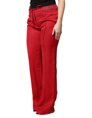 Dolce & Gabbana Red Viscose Straight Fit Pants -   -  Dolce & Gabbana.