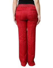 Dolce & Gabbana Red Viscose Straight Fit Pants -   -  Dolce & Gabbana.