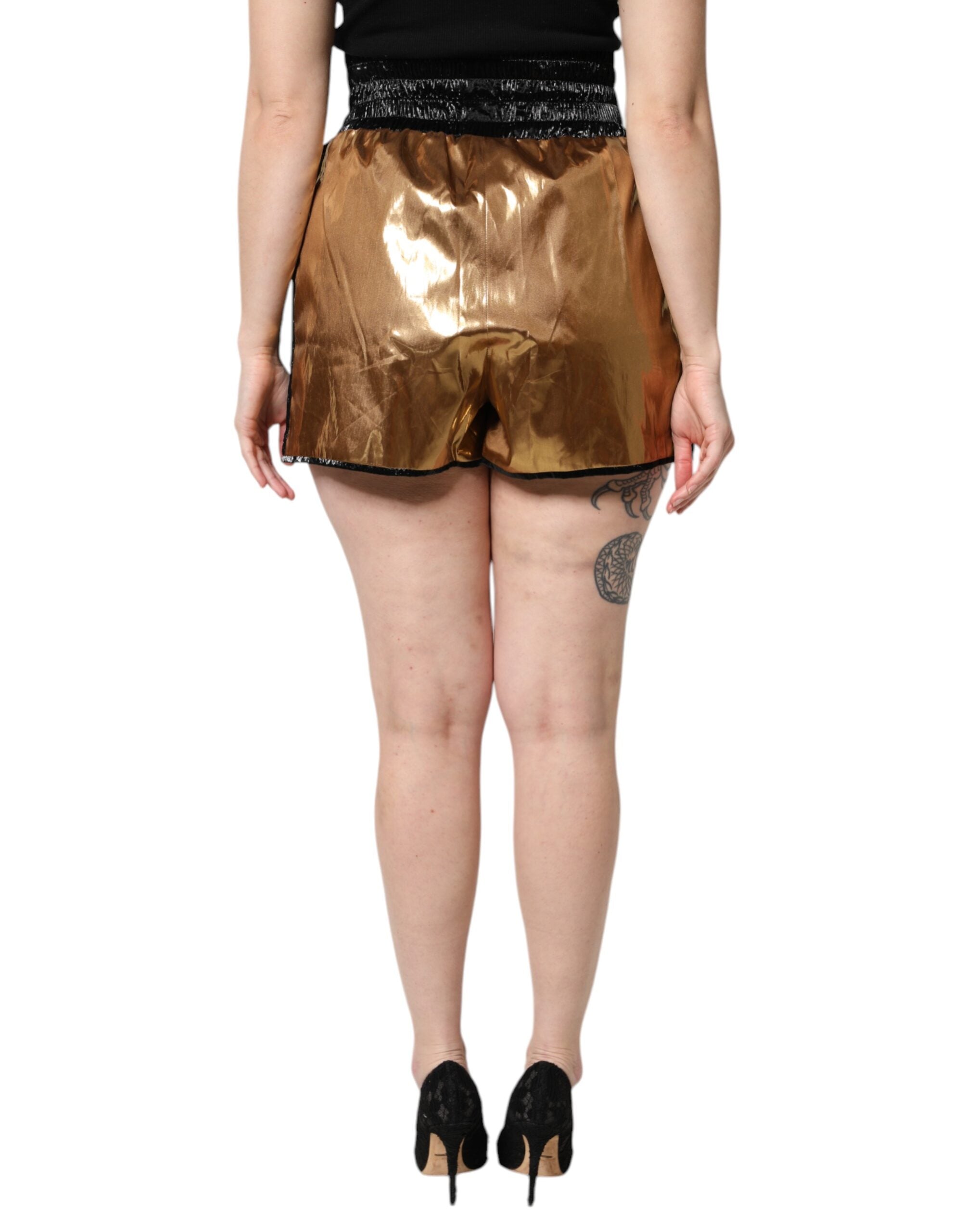 Dolce & Gabbana Metallic Gold High Waist Women Hotpants Short -   -  Dolce & Gabbana. Dolce & Gabbana Metallic Gold High Waist Women Hotpants Short -   -  Dolce & Gabbana.