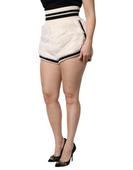 Dolce & Gabbana White Faux Fur High Waisted Hot Pants Short -   -  Dolce & Gabbana.