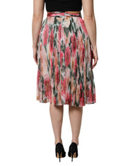 Dolce & Gabbana Multicolor Silk Floral High Waist Midi Skirt -   -  Dolce & Gabbana.