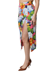 Dolce & Gabbana Multicolor Floral Print High Waist Midi Skirt -   -  Dolce & Gabbana.