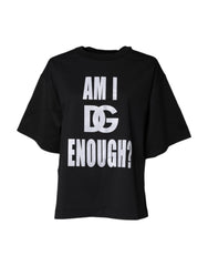 Dolce & Gabbana Black Printed Cotton Crew Neck Tee T-shirt -   -  Dolce & Gabbana.