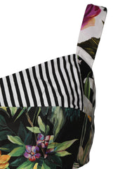 Dolce & Gabbana Multicolor Sweetheart Neck Patchwork Crop Top -   -  Dolce & Gabbana.