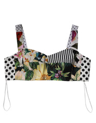 Dolce & Gabbana Multicolor Sweetheart Neck Patchwork Crop Top -   -  Dolce & Gabbana.
