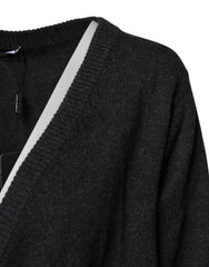 Dolce & Gabbana Grey Cashmere Deep V-neck Pullover Sweater -   -  Dolce & Gabbana.