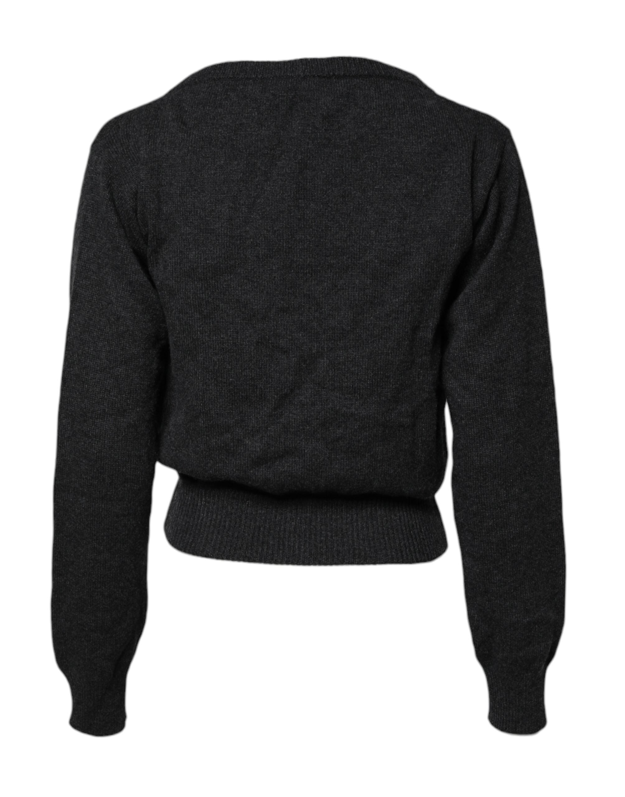 Dolce & Gabbana Grey Cashmere Deep V-neck Pullover Sweater -   -  Dolce & Gabbana. Dolce & Gabbana Grey Cashmere Deep V-neck Pullover Sweater -   -  Dolce & Gabbana.