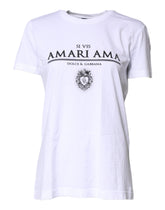 Dolce & Gabbana White Cotton Printed Round Neck Top T-shirt -   -  Dolce & Gabbana.