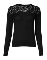 Dolce & Gabbana Black Floral Lace Long Sleeves Blouse Top -   -  Dolce & Gabbana.