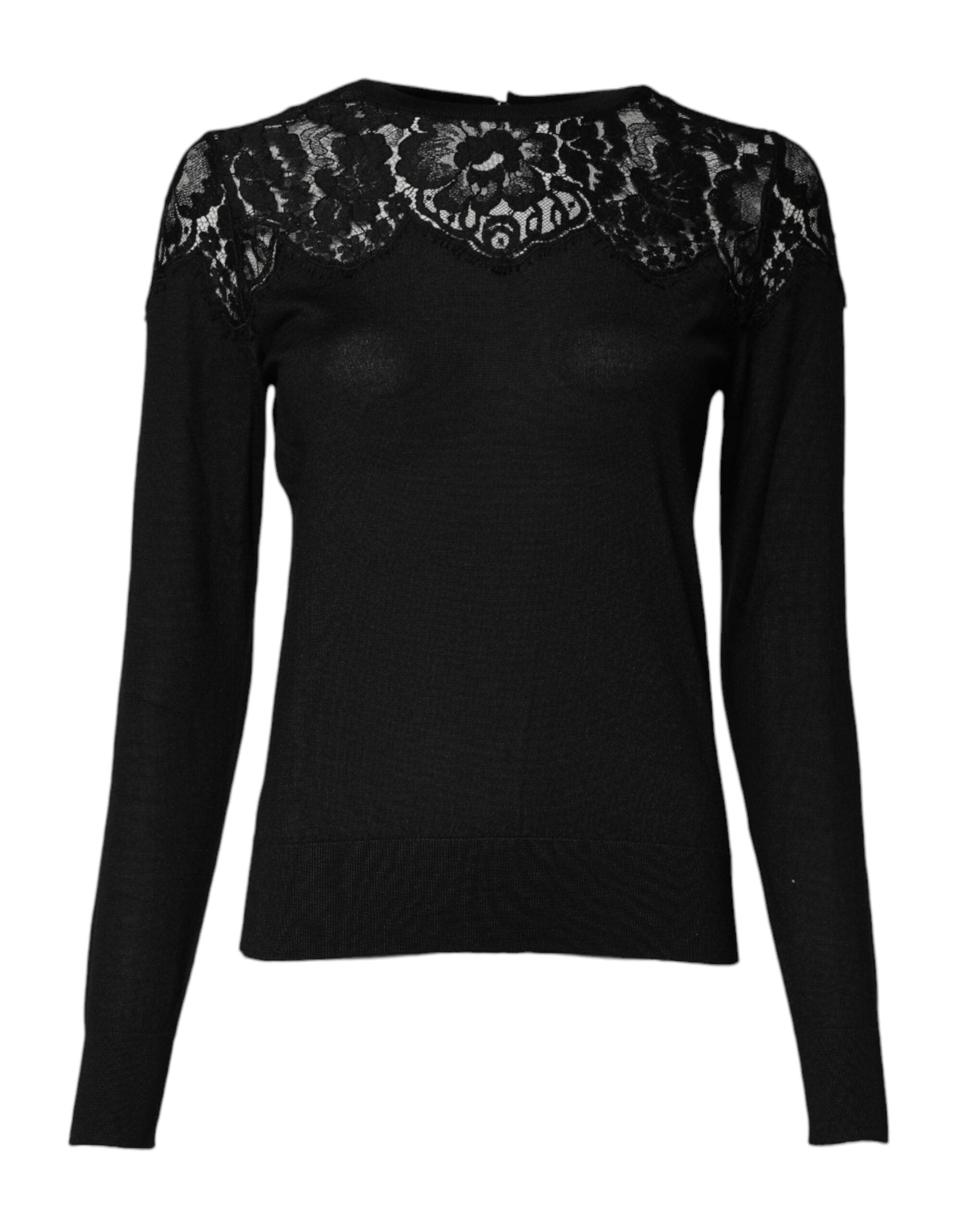 Dolce & Gabbana Black Floral Lace Long Sleeves Blouse Top -   -  Dolce & Gabbana. Dolce & Gabbana Black Floral Lace Long Sleeves Blouse Top -   -  Dolce & Gabbana.