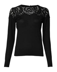 Dolce & Gabbana Black Floral Lace Long Sleeves Blouse Top -   -  Dolce & Gabbana.