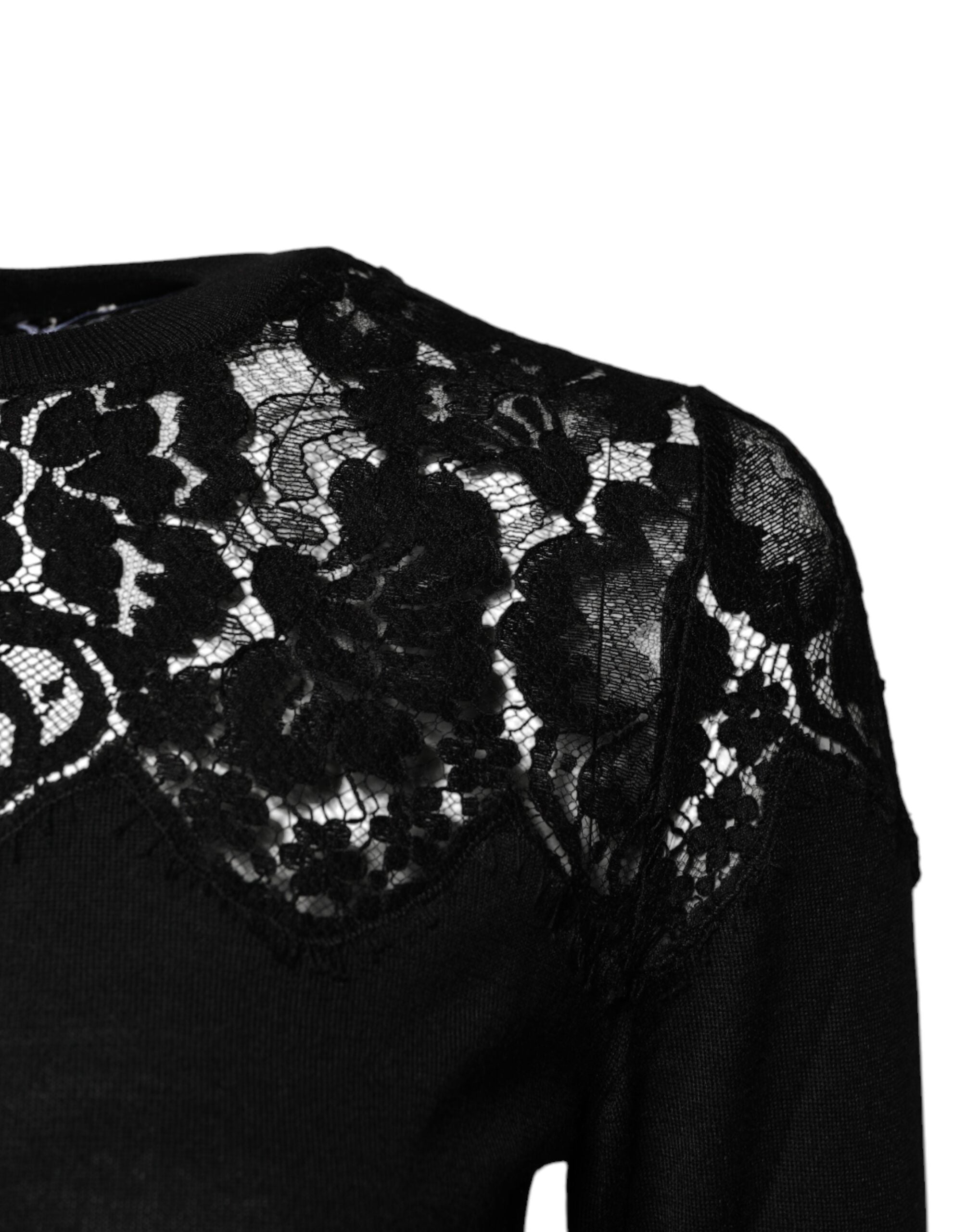 Dolce & Gabbana Black Floral Lace Long Sleeves Blouse Top -   -  Dolce & Gabbana. Dolce & Gabbana Black Floral Lace Long Sleeves Blouse Top -   -  Dolce & Gabbana.