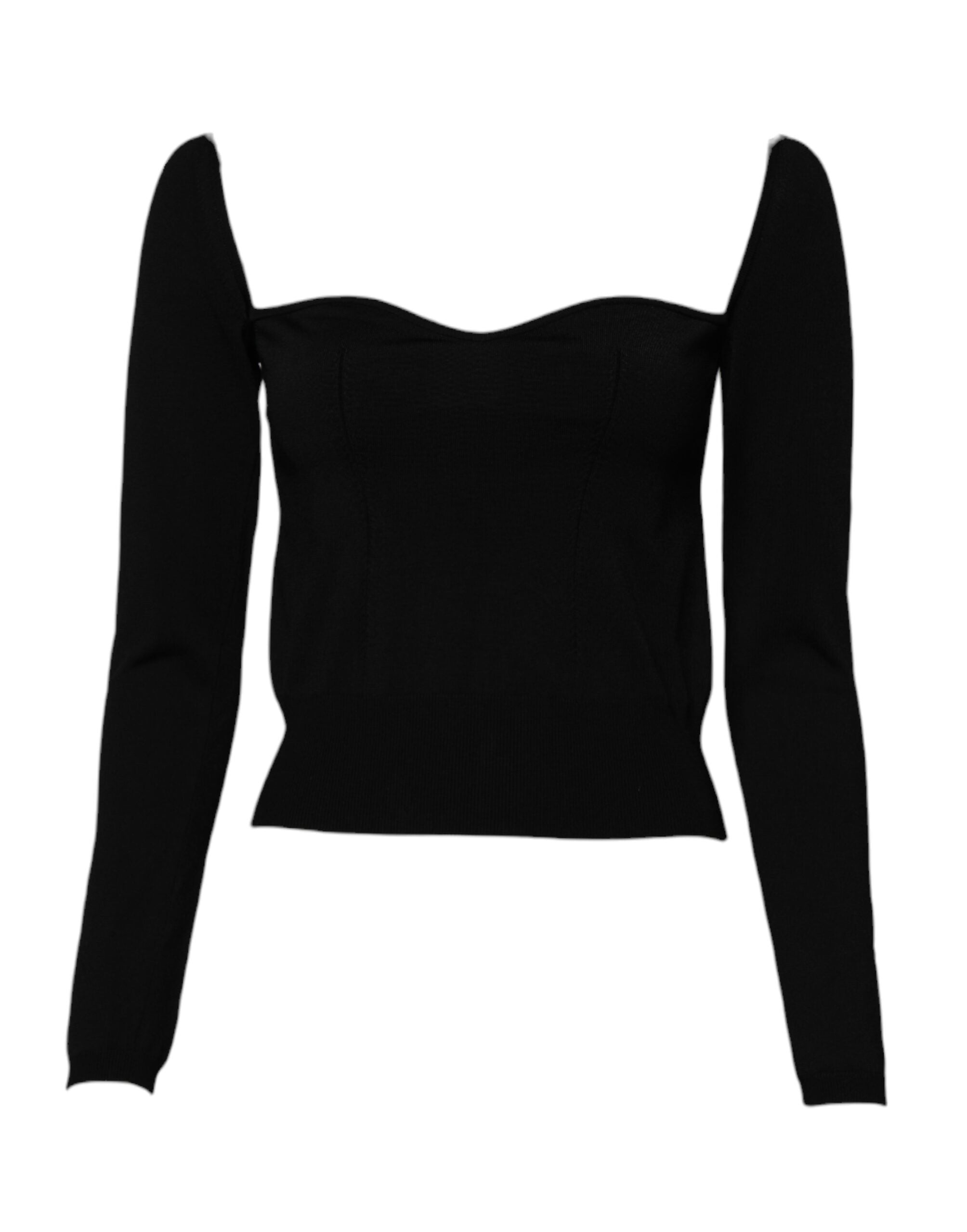 Dolce & Gabbana Black Square Neckline Long Sleeves Sweater -   -  Dolce & Gabbana. Dolce & Gabbana Black Square Neckline Long Sleeves Sweater -   -  Dolce & Gabbana.