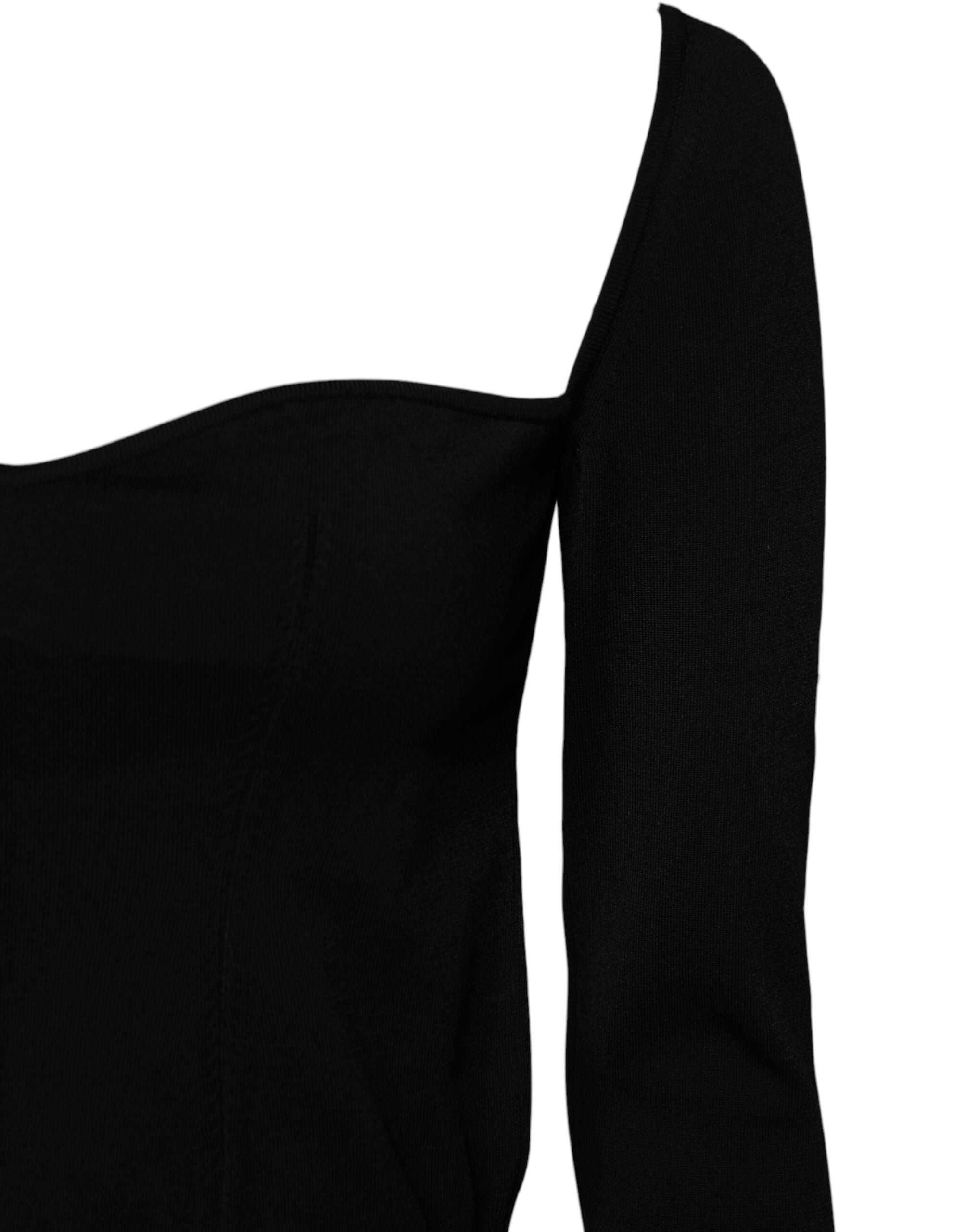 Dolce & Gabbana Black Square Neckline Long Sleeves Sweater -   -  Dolce & Gabbana. Dolce & Gabbana Black Square Neckline Long Sleeves Sweater -   -  Dolce & Gabbana.