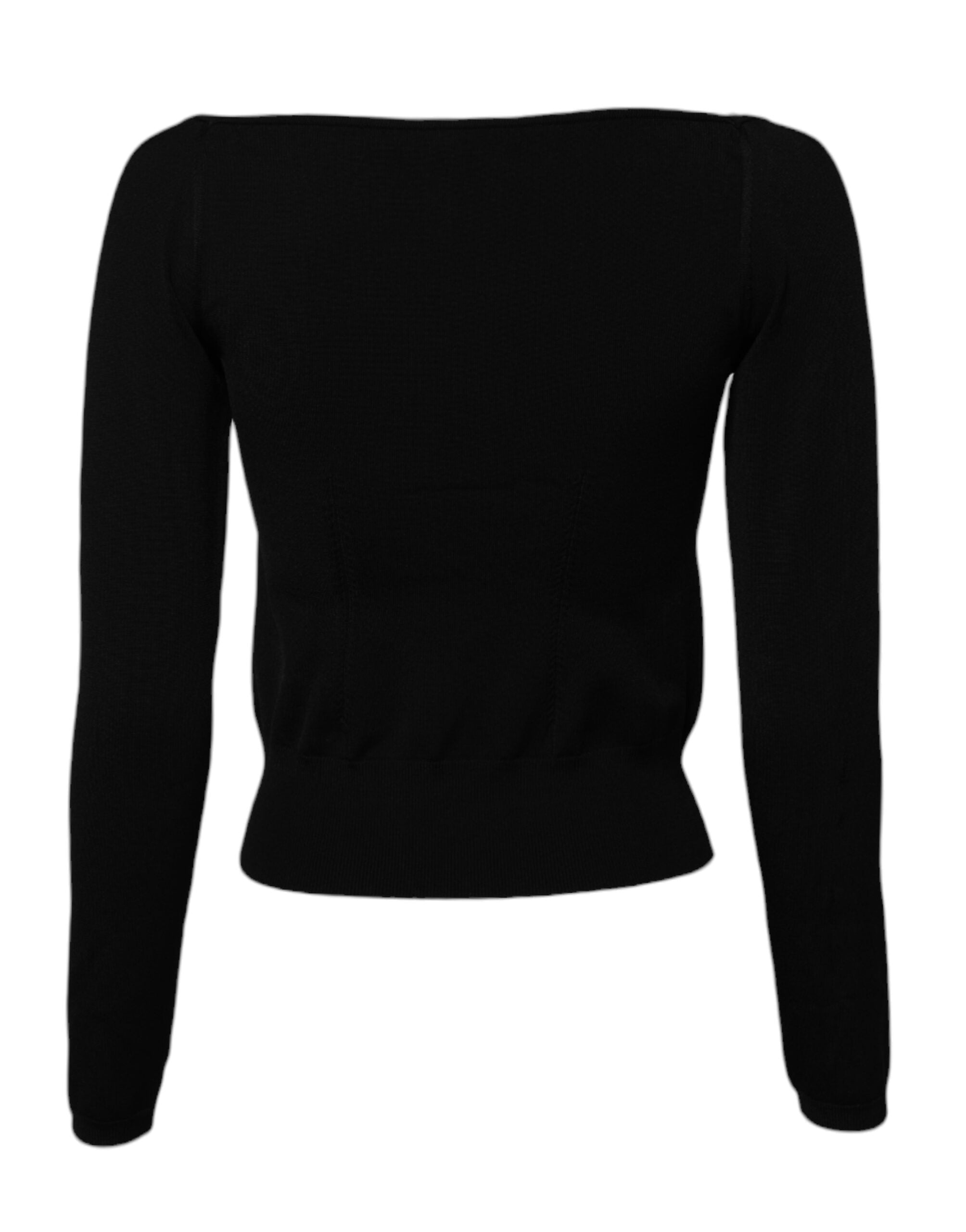 Dolce & Gabbana Black Square Neckline Long Sleeves Sweater -   -  Dolce & Gabbana. Dolce & Gabbana Black Square Neckline Long Sleeves Sweater -   -  Dolce & Gabbana.