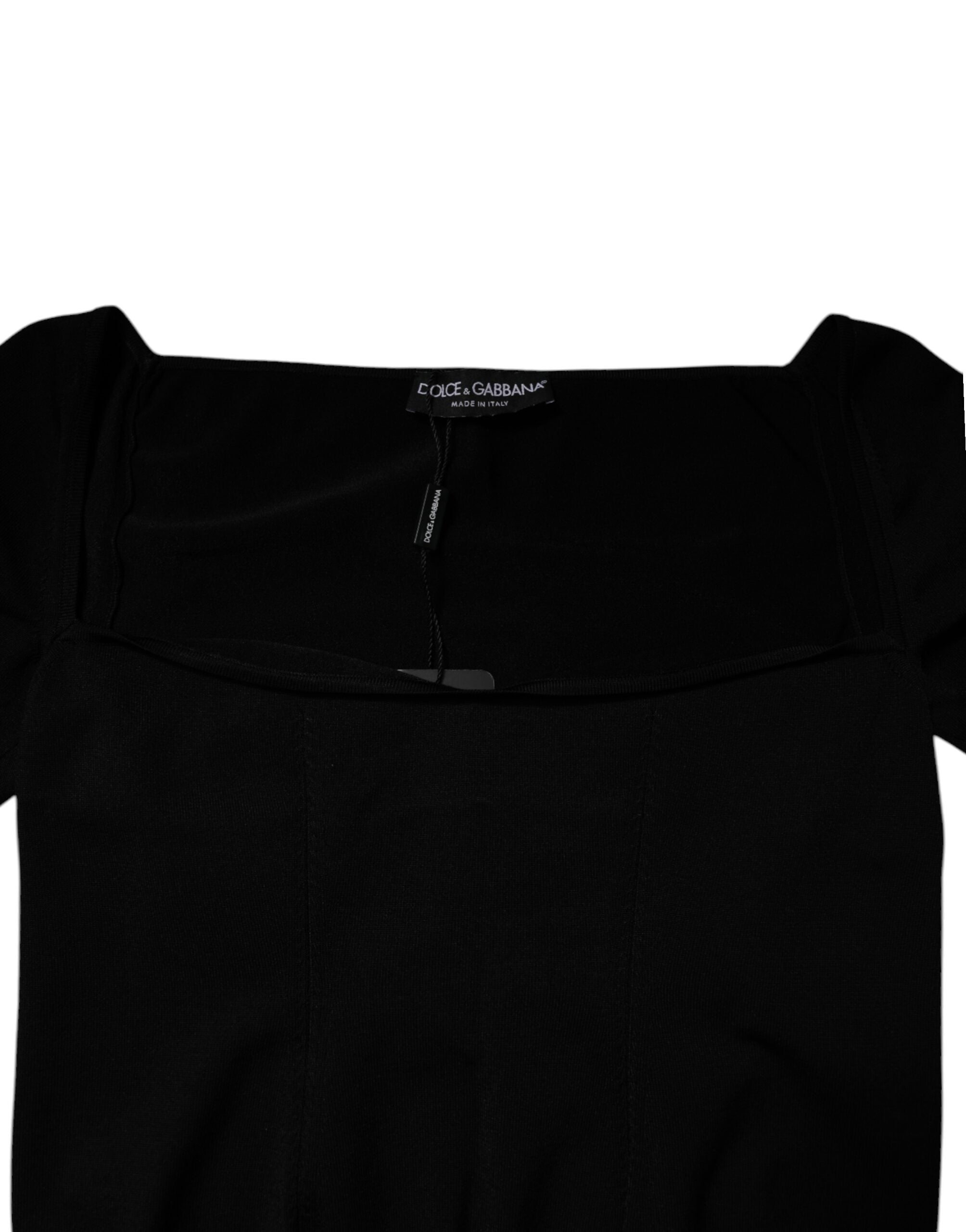 Dolce & Gabbana Black Square Neckline Long Sleeves Sweater -   -  Dolce & Gabbana. Dolce & Gabbana Black Square Neckline Long Sleeves Sweater -   -  Dolce & Gabbana.
