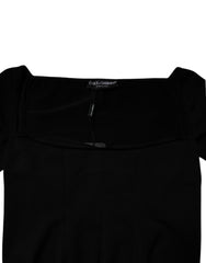 Dolce & Gabbana Black Square Neckline Long Sleeves Sweater -   -  Dolce & Gabbana.