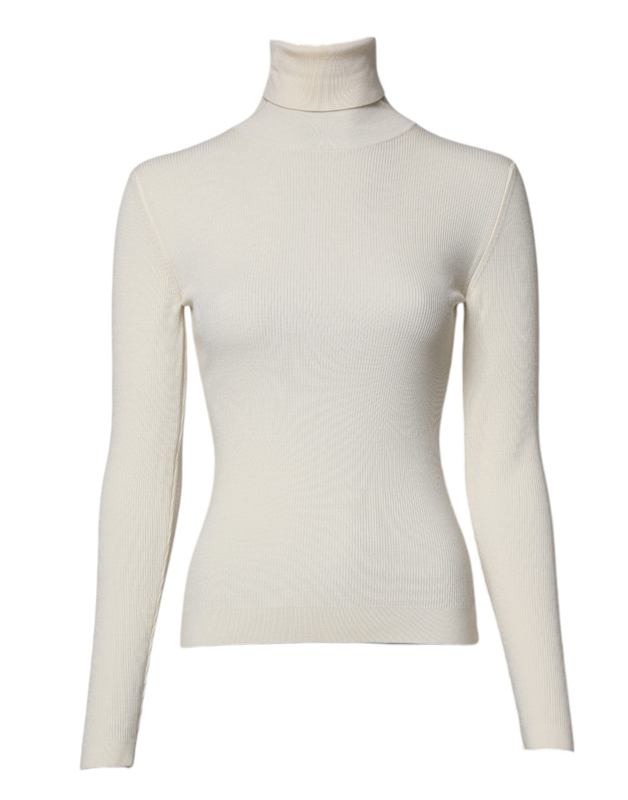 Dolce & Gabbana Cream Long Sleeves Turtleneck Slim Sweater -   -  Dolce & Gabbana.