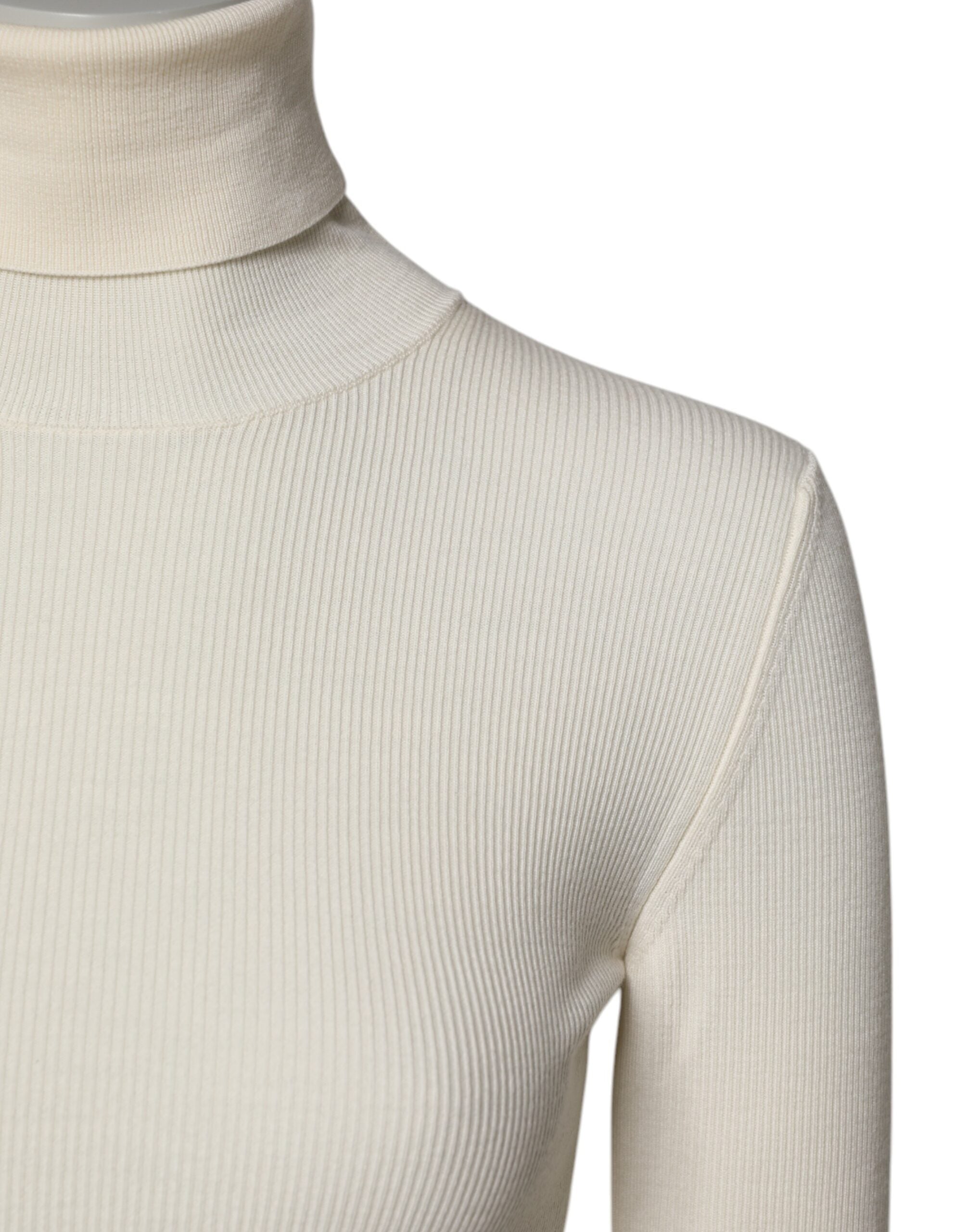 Dolce & Gabbana Cream Long Sleeves Turtleneck Slim Sweater -   -  Dolce & Gabbana. Dolce & Gabbana Cream Long Sleeves Turtleneck Slim Sweater -   -  Dolce & Gabbana.