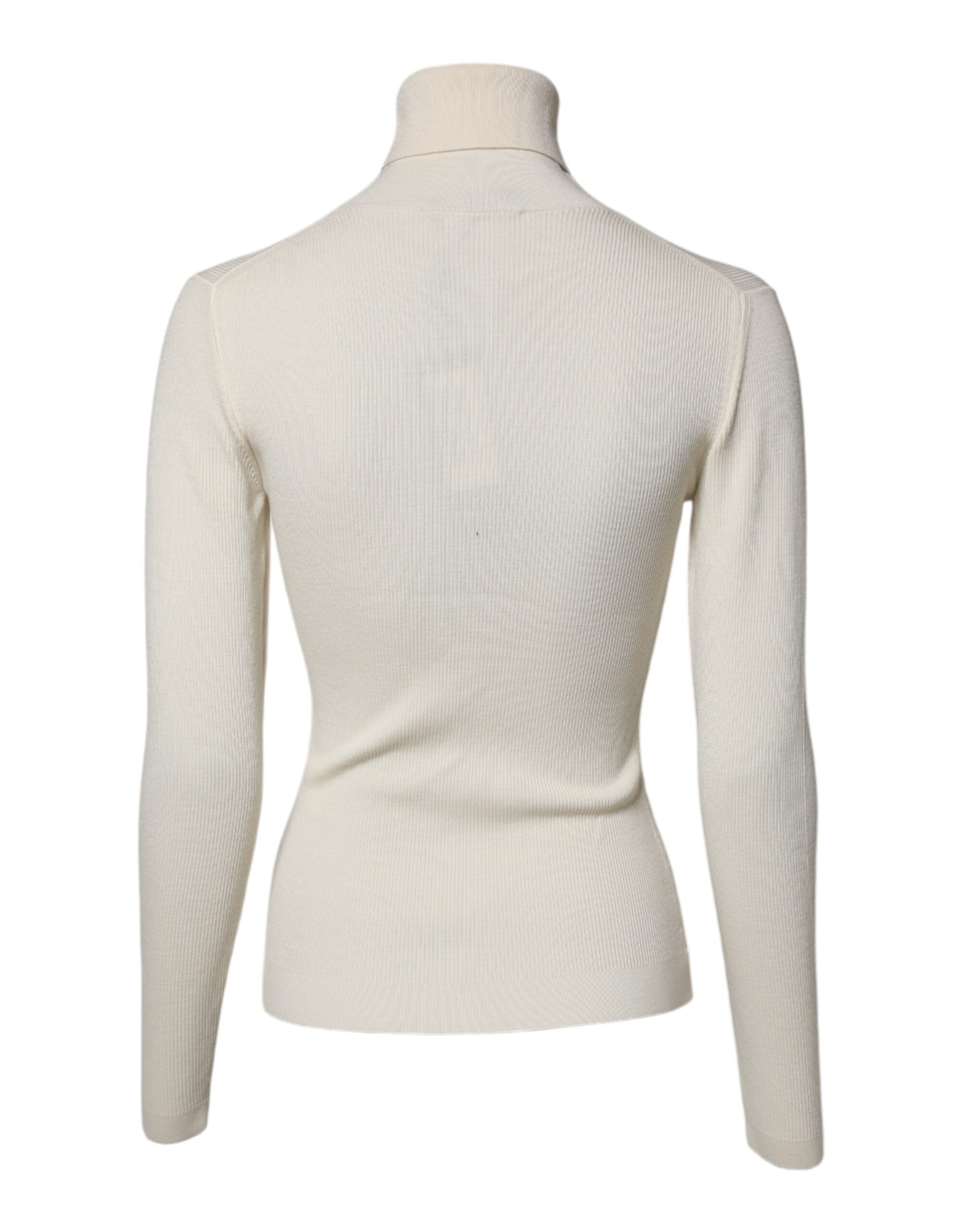 Dolce & Gabbana Cream Long Sleeves Turtleneck Slim Sweater -   -  Dolce & Gabbana. Dolce & Gabbana Cream Long Sleeves Turtleneck Slim Sweater -   -  Dolce & Gabbana.