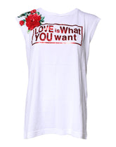 Dolce & Gabbana White Floral Graphic Print Sleeveless Tank Top -   -  Dolce & Gabbana.