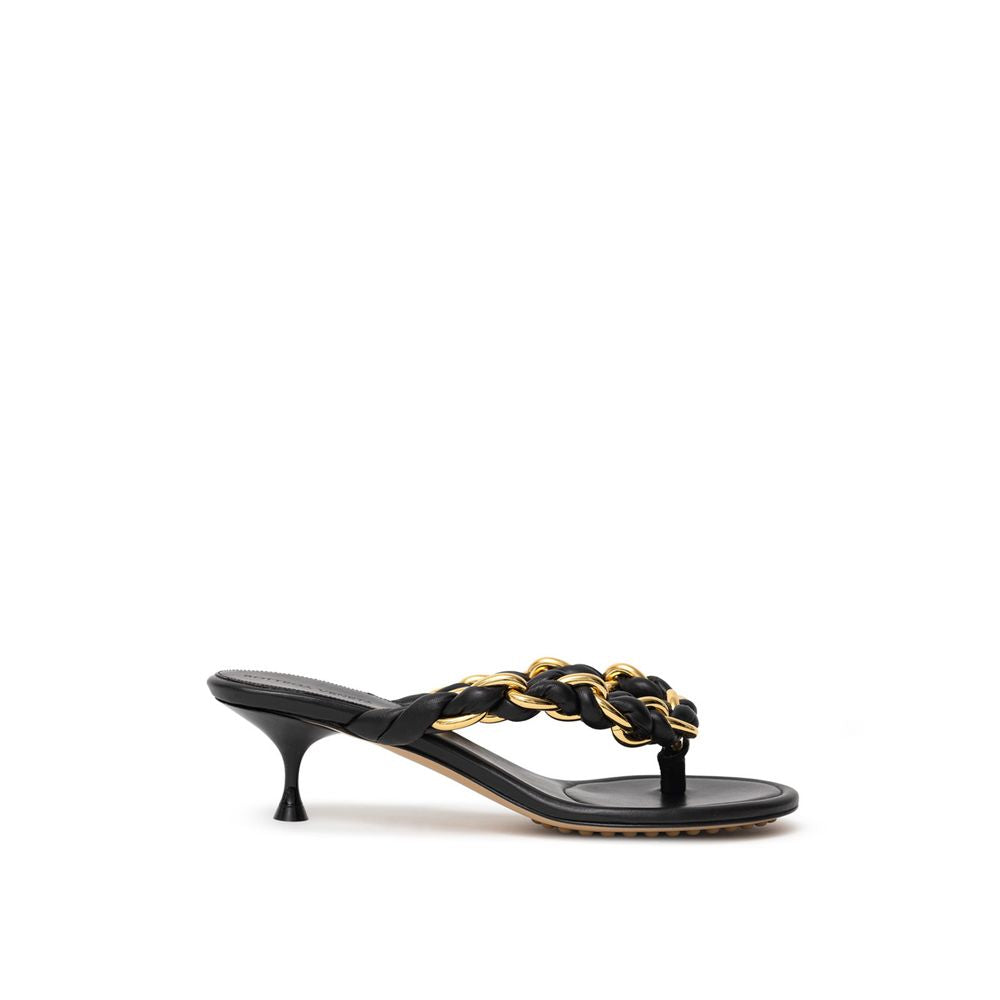 Bottega Veneta Black Leather Flip-Flop Sandal -   -  Bottega Veneta.