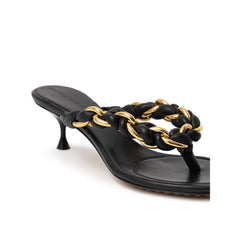 Bottega Veneta Black Leather Flip-Flop Sandal -   -  Bottega Veneta.