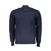Harmont & Blaine Chic Half-Zip Blue Sweater with Embroidery Detail -   -  Harmont & Blaine.