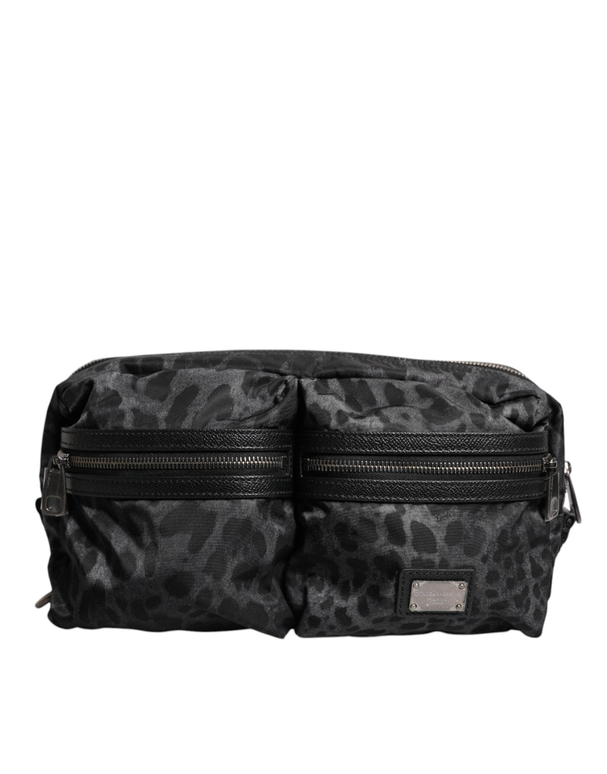 Dolce & Gabbana Black Gray Leopard DG Logo Belt Waist Fanny Pack Bag -   -  Dolce & Gabbana.