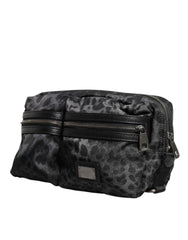 Dolce & Gabbana Black Gray Leopard DG Logo Belt Waist Fanny Pack Bag -   -  Dolce & Gabbana.
