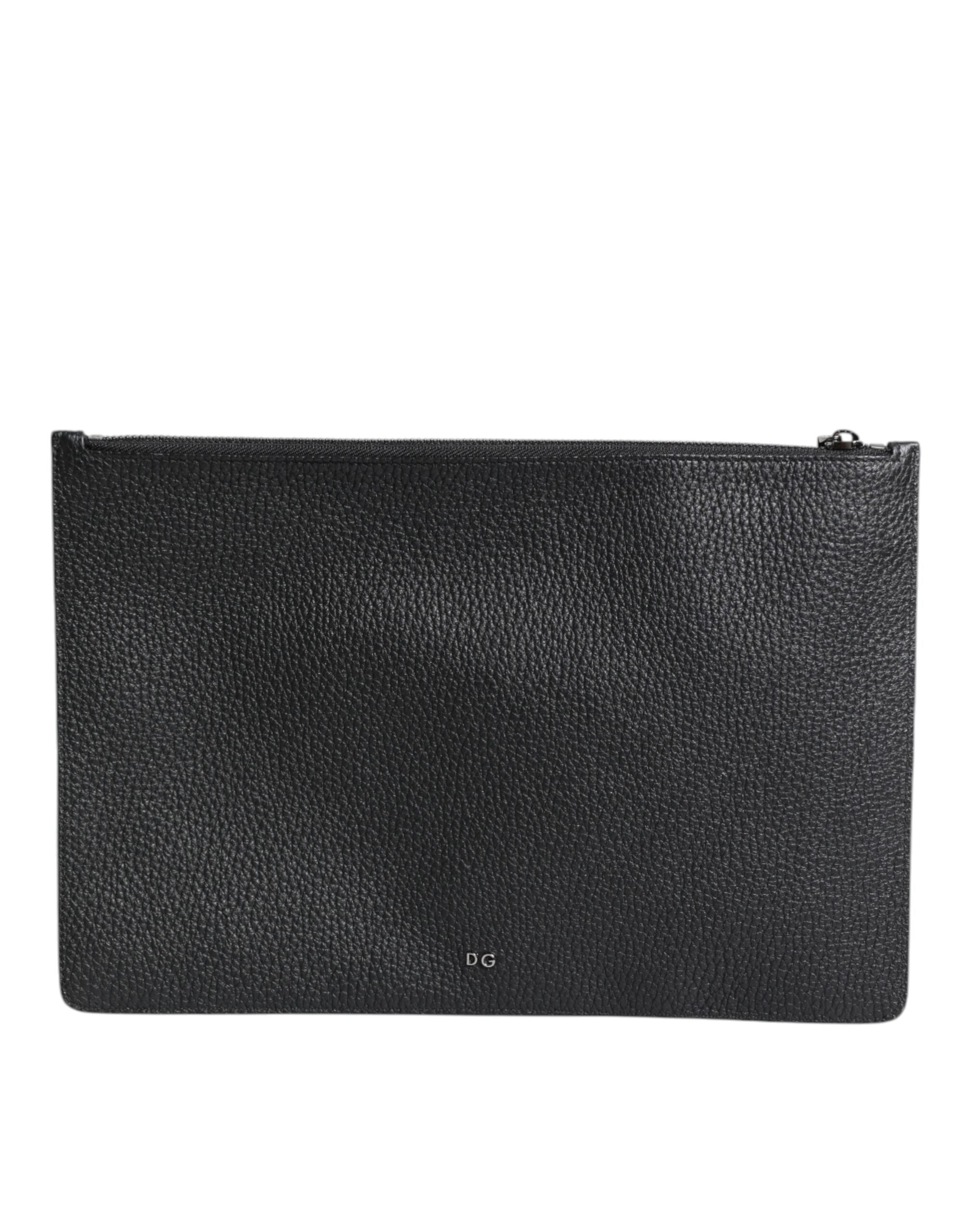 Dolce & Gabbana Black Calfskin Crown Embellished Clutch Pouch Bag -   -  Dolce & Gabbana. Dolce & Gabbana Black Calfskin Crown Embellished Clutch Pouch Bag -   -  Dolce & Gabbana.