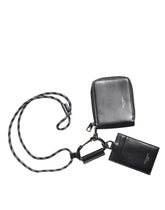 Dolce & Gabbana Black Leather Lanyard Zip Around Card Holder Wallet -   -  Dolce & Gabbana.
