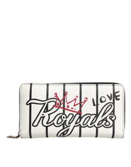 Dolce & Gabbana White Leather DG Crown Royals Continental Zip Around Wallet -   -  Dolce & Gabbana.