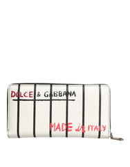Dolce & Gabbana White Leather DG Crown Royals Continental Zip Around Wallet -   -  Dolce & Gabbana.
